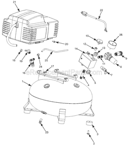 Page A Diagram and Parts List for CPFAC2040P Type 0 Porter Cable Compressor